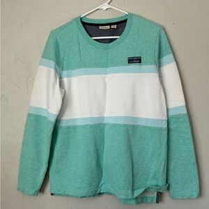 L.L. Bean Mint and White Crewneck Sweater